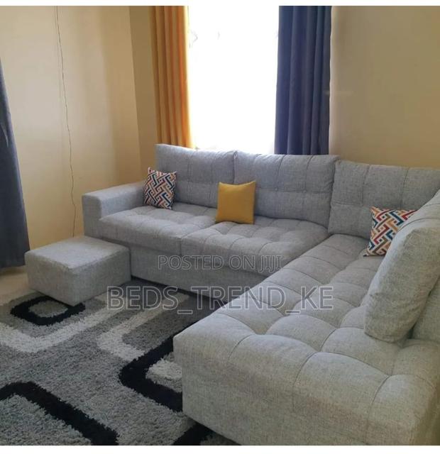 Cushiony 6 Seater Chester L Seat Sofa With a Puff