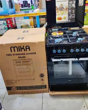 Mika 50by60 3+1 Standing Gas Cooker Black #M3+1#