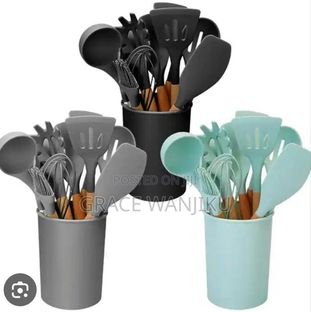 11pc Nonstick Silicon Cooking/Serving Spoon Set - thumbnail 2
