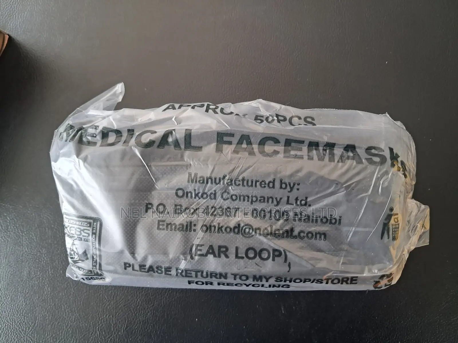 3 Ply Face Mask (Black Disposable)