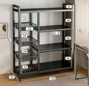 Multifunctional Strong Metallic Kitchen Rack With Movable