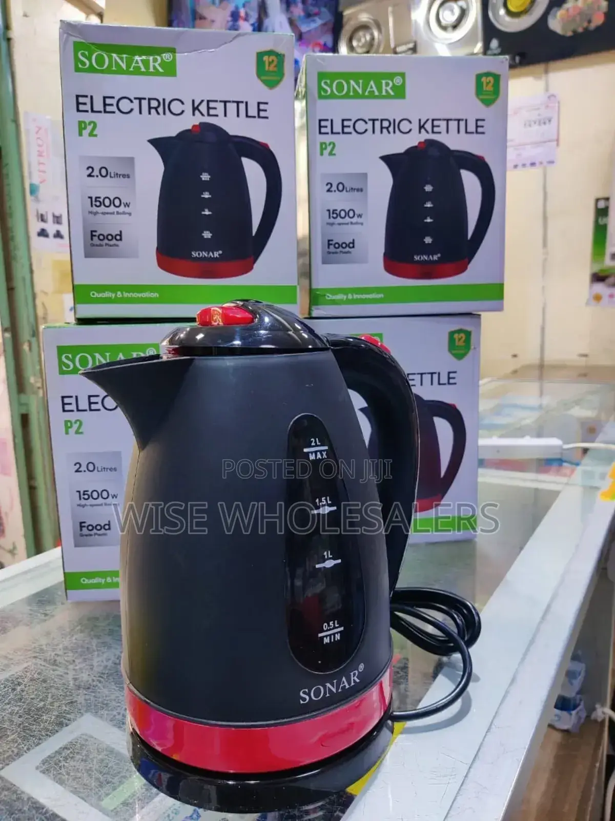 *Sonar Kettle 2.0l With 1.5mtrs Strong Long Cable (P2)