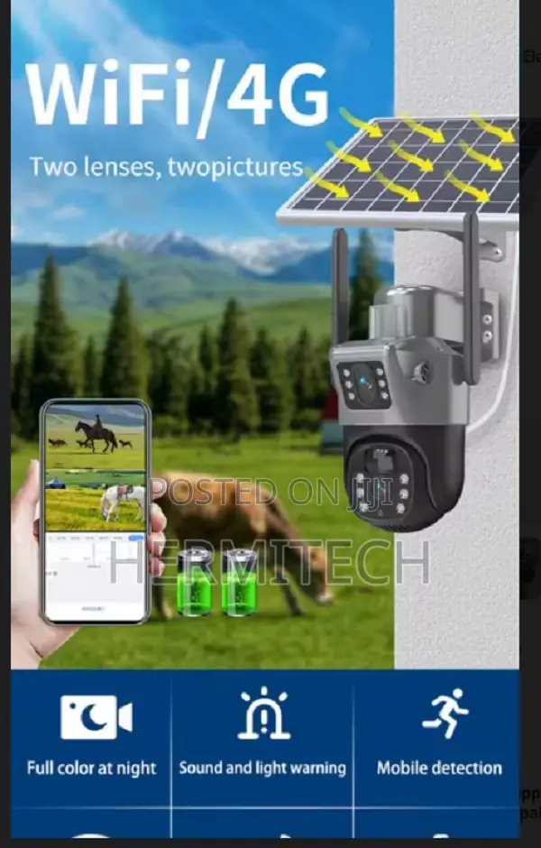 New 8mp 4g 3 Lenses Solar Panel Power