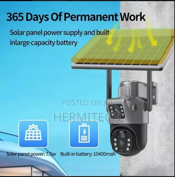 New 8mp 4g 3 Lenses Solar Panel Power