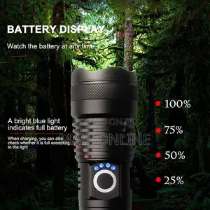 Rechargeable Led Flashlight 2700 Lumens Zoomable Torch