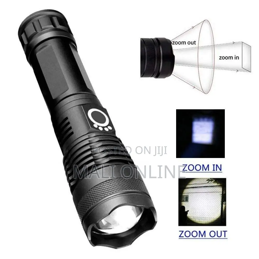 Rechargeable Led Flashlight 2700 Lumens Zoomable Torch