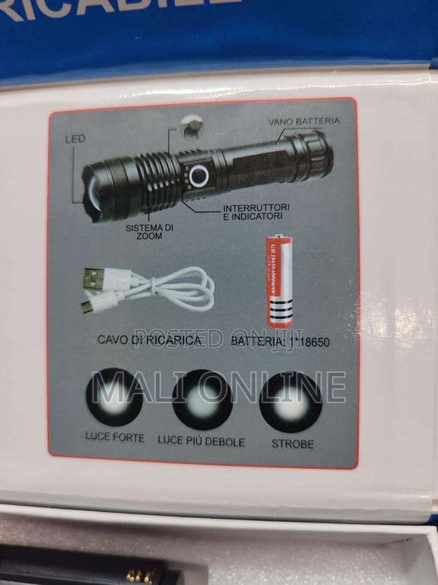 Rechargeable Led Flashlight 2700 Lumens Zoomable Torch - thumbnail 4