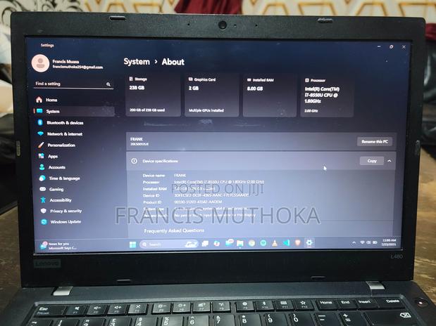 Laptop Lenovo ThinkPad L480 8GB Intel Core I7 SSD 256GB - thumbnail 5