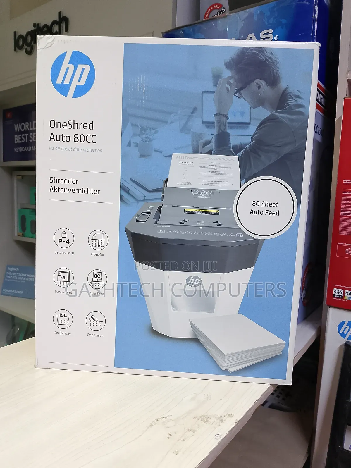 Hp Oneshred Auto 80cc Paper Shredder Upto 15l Bin Capacity
