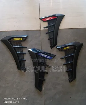 Black Car Side Vent Stickers ,2pcs Universal Fit