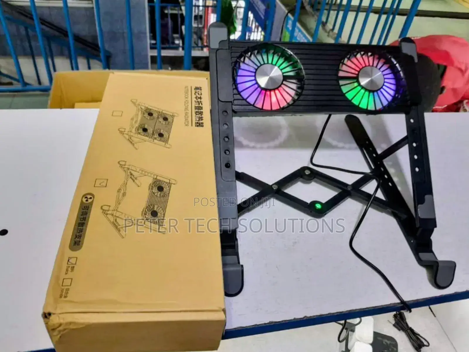 Laptop Stand With 2 Cooling Fans (High Quality)
