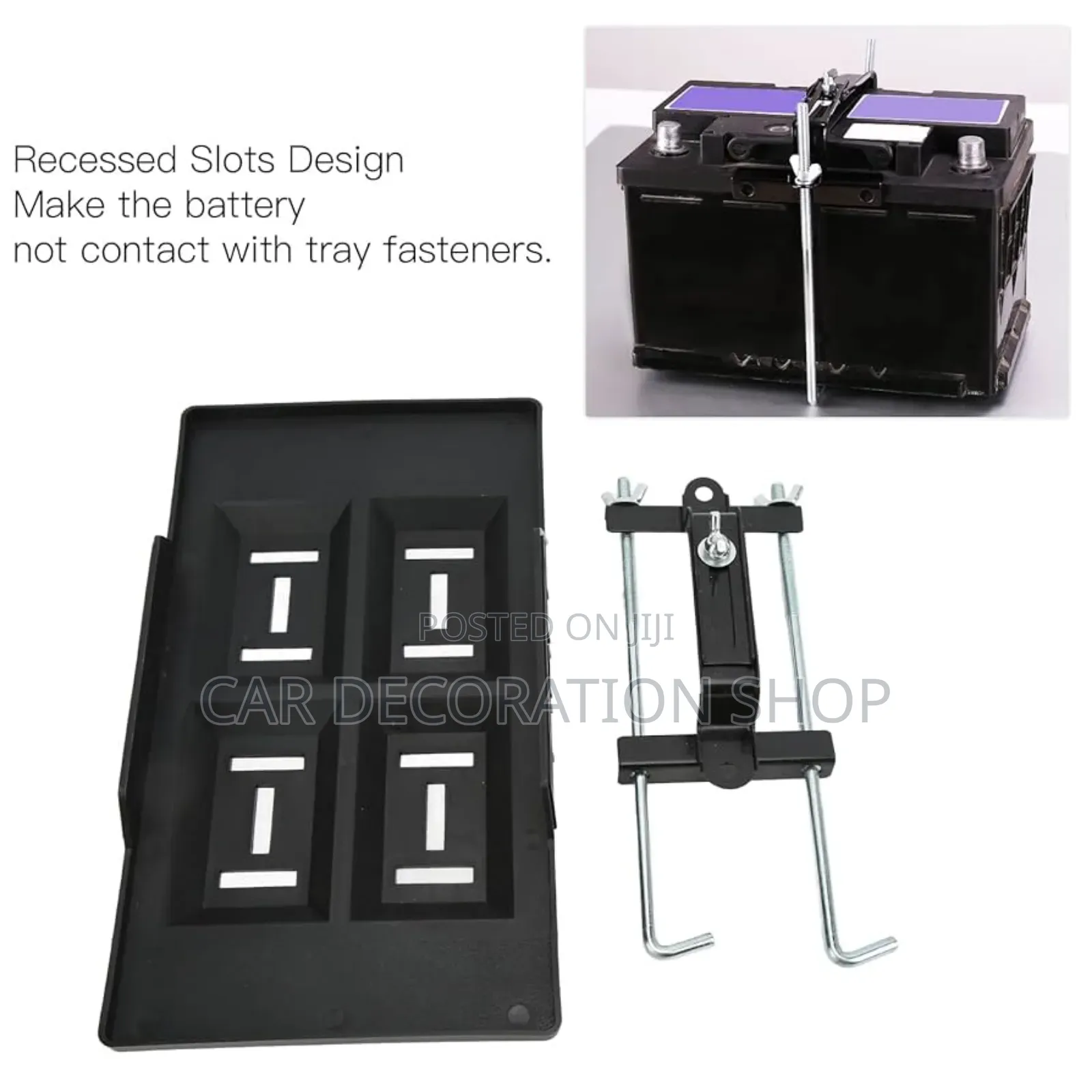 Battery Tray Universal Holder With Adjustable Metal Clamp