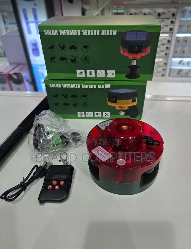 Solar-Powered Motion Sensor Alarm With Ir Remote Siren