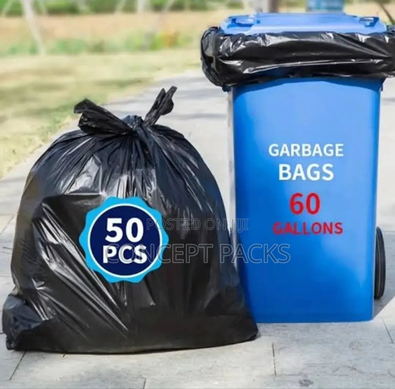 50pcs 80l Heavy Duty Black Bin/ Garbage Bags