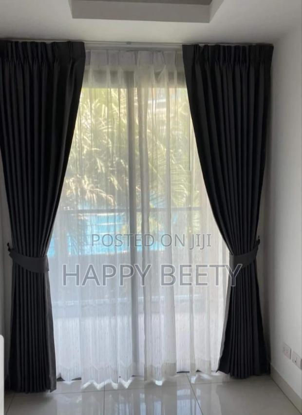 Black Shade Fabric Curtains - main view