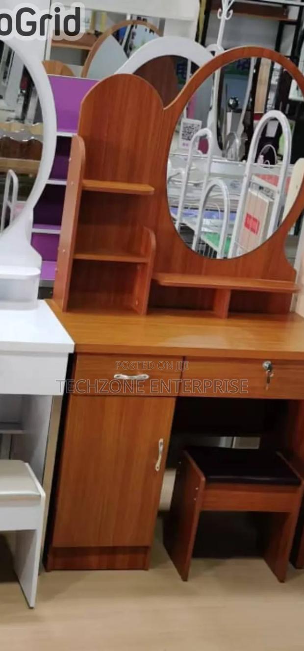 White Executive Dressing Table in White and Brown - main view
