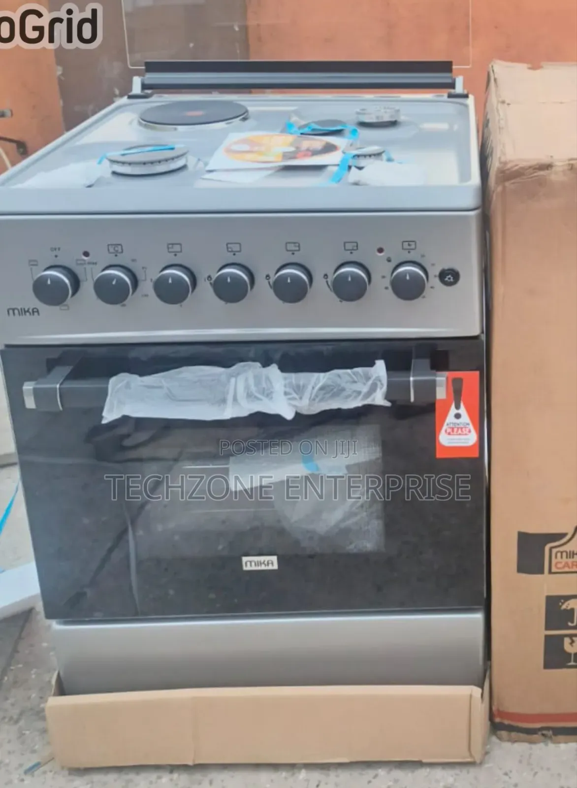 Silver Mika Cooker 58x58cm 3 G+ 1e With Electric Oven 