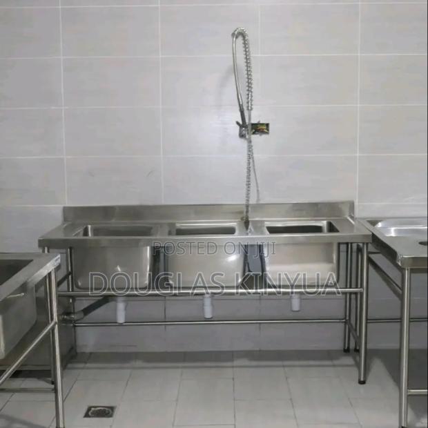 Ss Commercial Triple Bowl Sink - main view