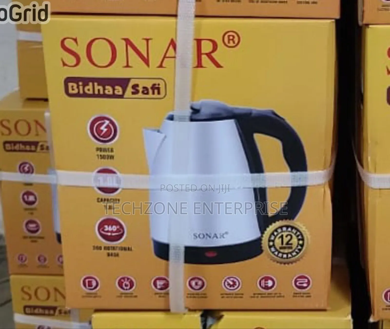 Sonar 1.8l Electric Kettle With Rotation Base