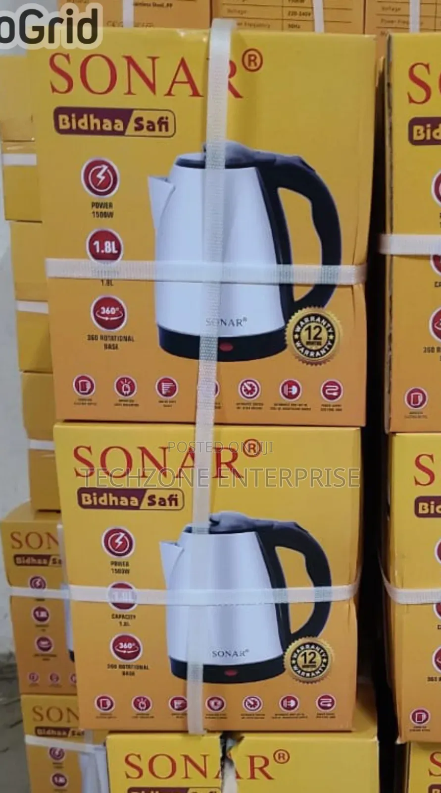 Sonar 1.8l Electric Kettle With Automatic Shut Off