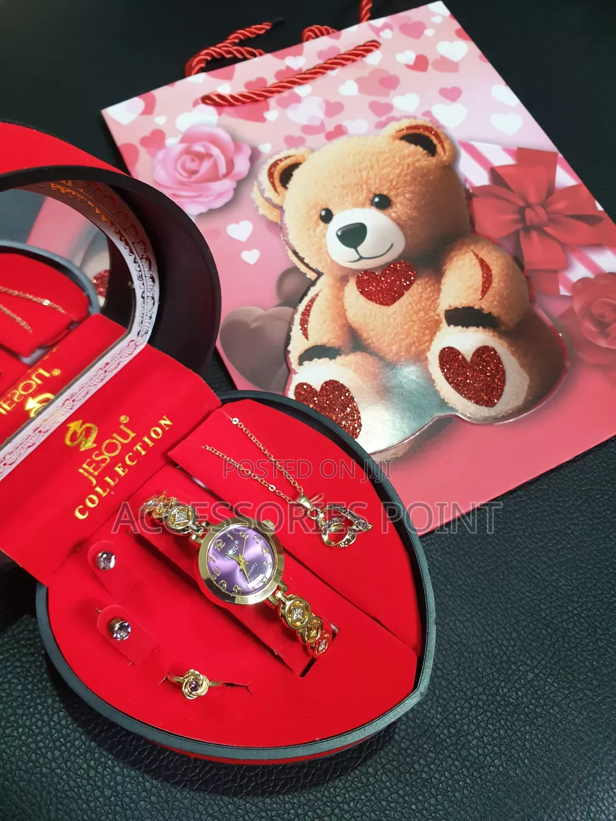Ladies Gift Set, Mothers Day, Necklace,Earrings,Ring,Watch Gift Box