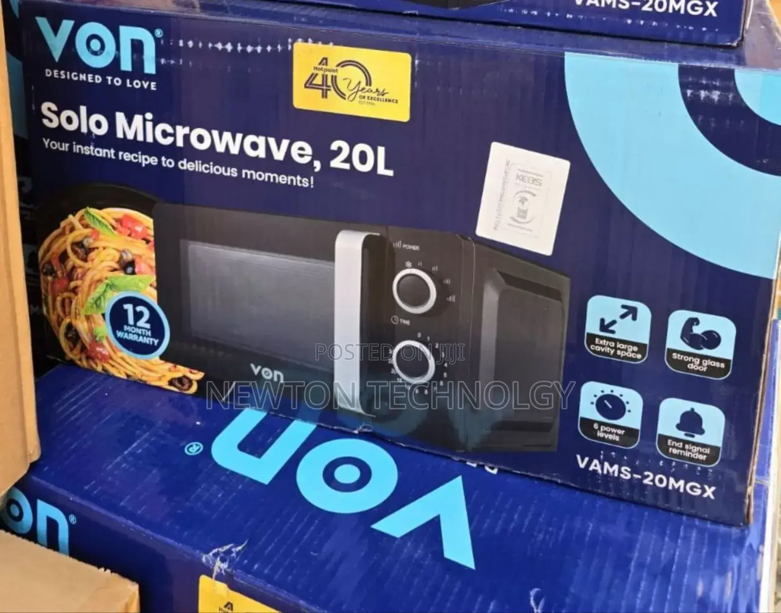 *Von Microwave Oven 20l – Vams-20mgx Black