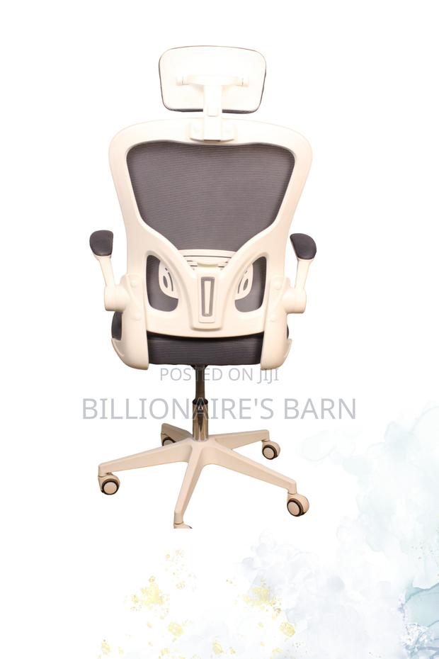 Office Chair;;Flip Up Arms White Ergonomic Office Chair