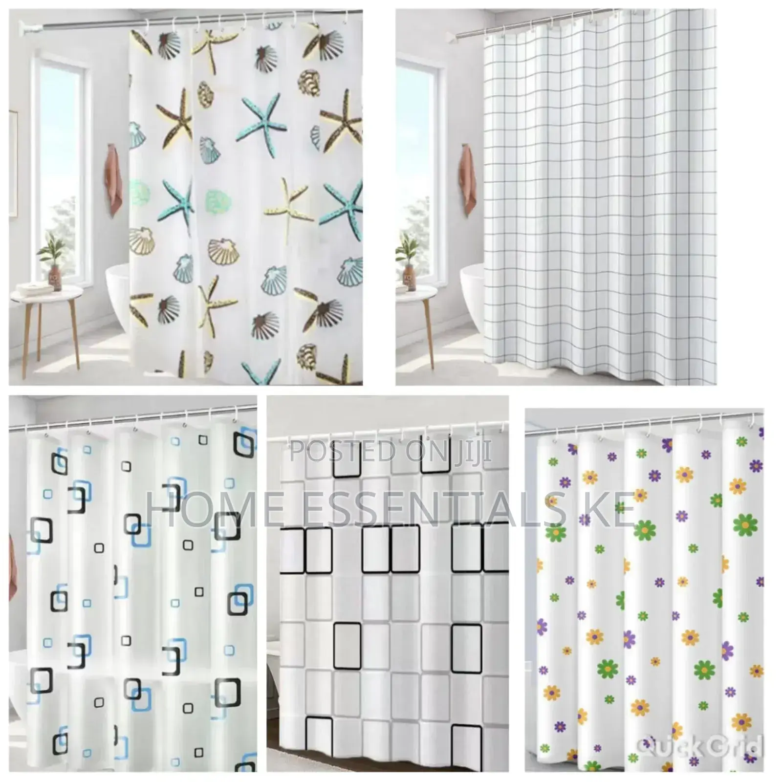 *Pvc Shower Curtain- 180x200cm