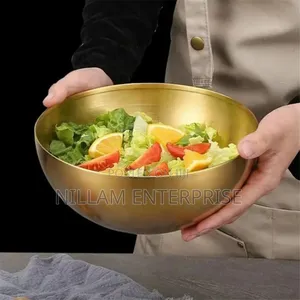 *3 Litre Gold Stainless Steel 28cm Ramen Bowl