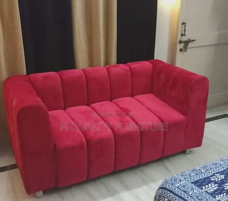 Maroon 2 Seater Back Permanent Sofa