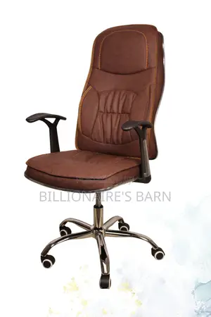 Office Chair Brown Ergonomic Office Pu Leather
