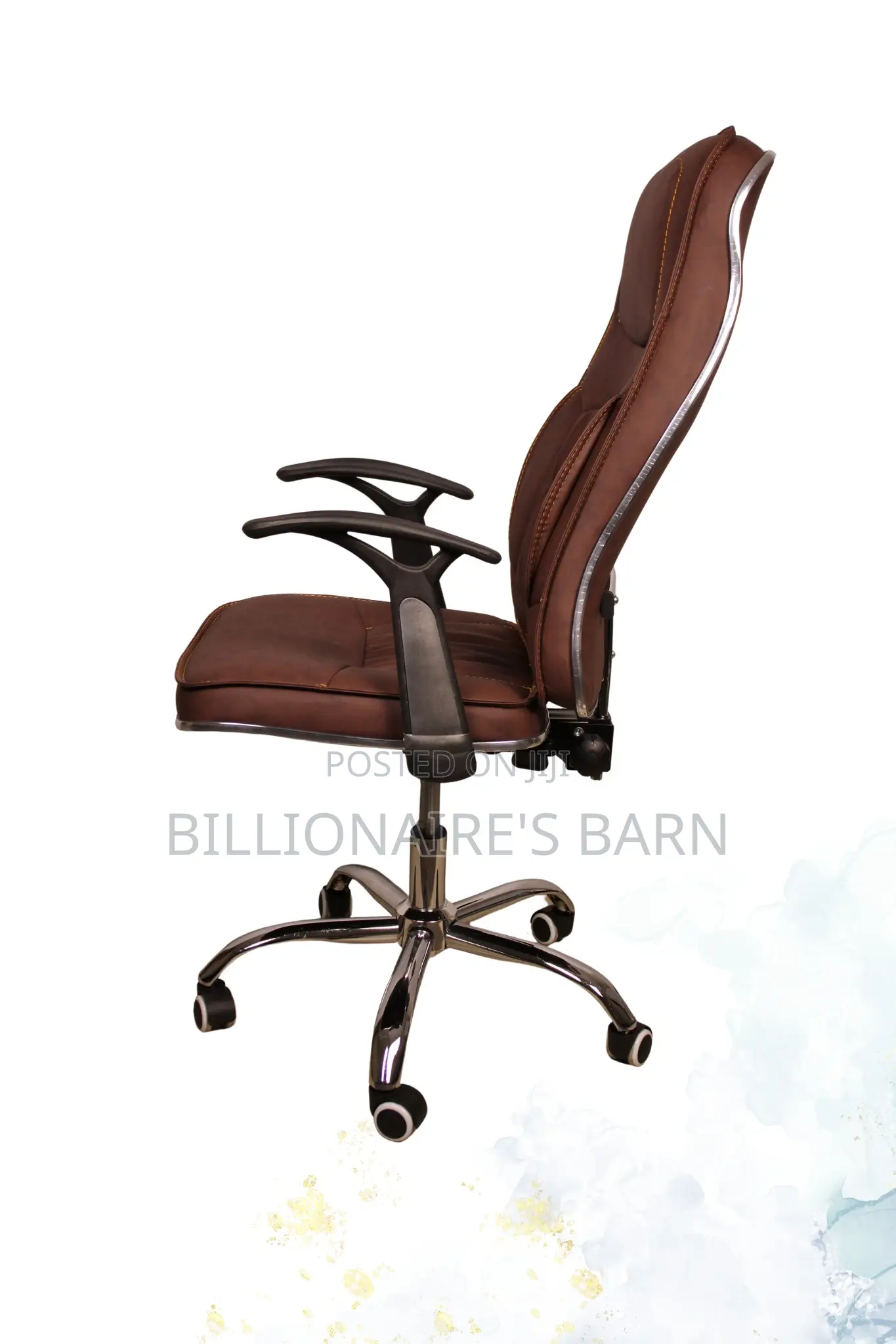 Office Chair Brown Ergonomic Office Pu Leather