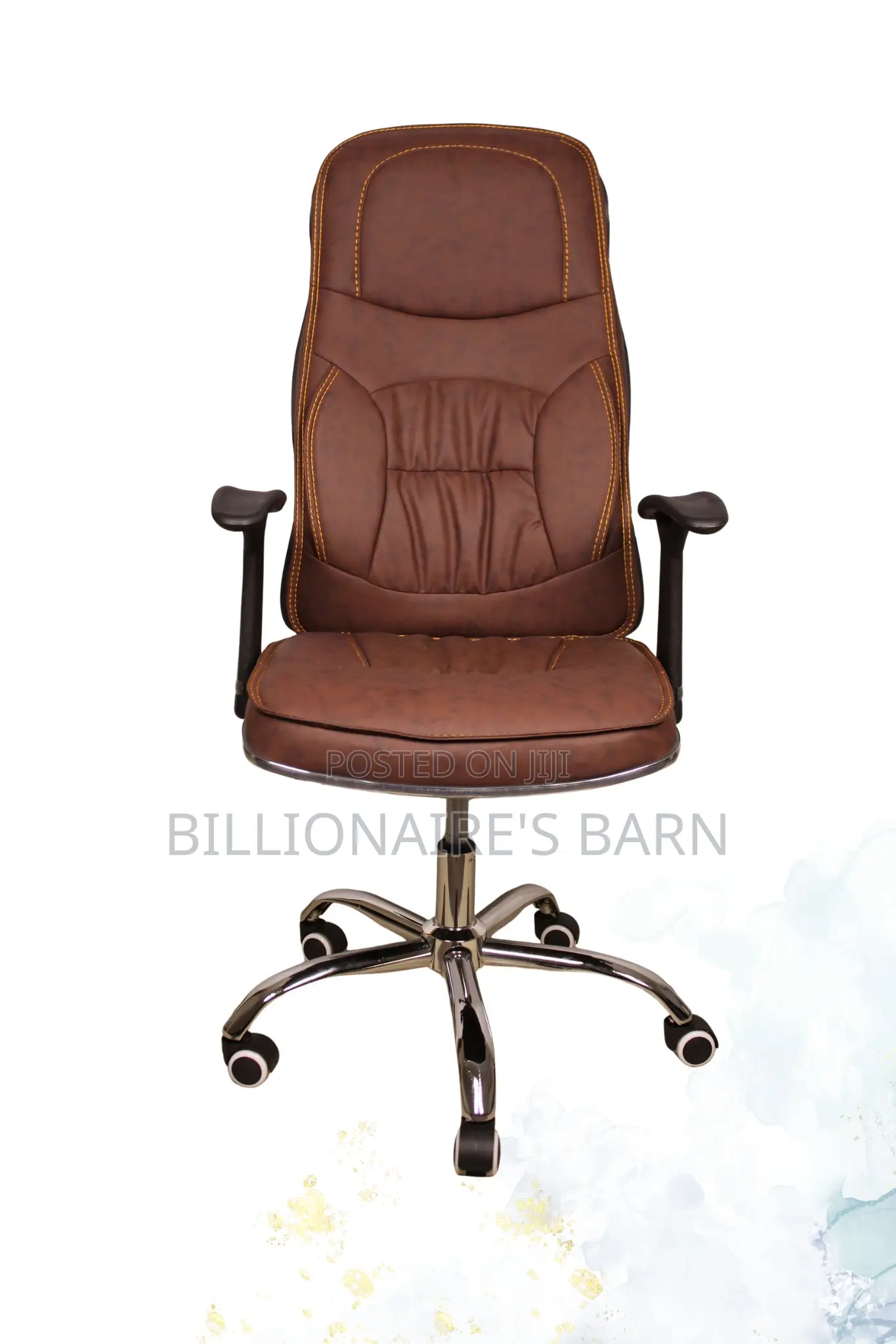 Office Chair Brown Ergonomic Office Pu Leather