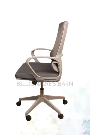 Office Chair; Gray Polish Computer Chair With Mesh Backs