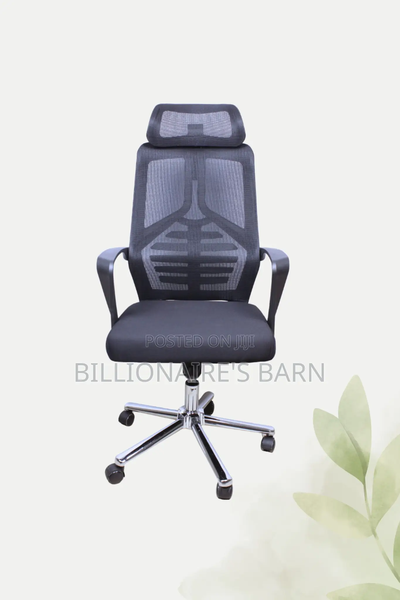 Office Chair., Black Comfy Flex Mesh High Back Chair