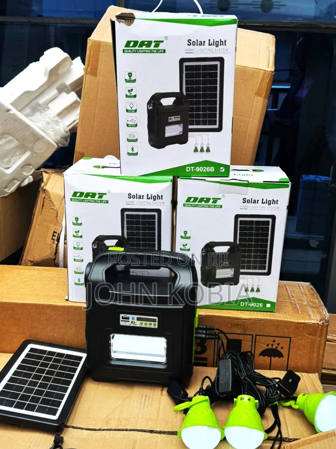 Dat Dt-9026b Solar Home Lighting System With Led Bulbs