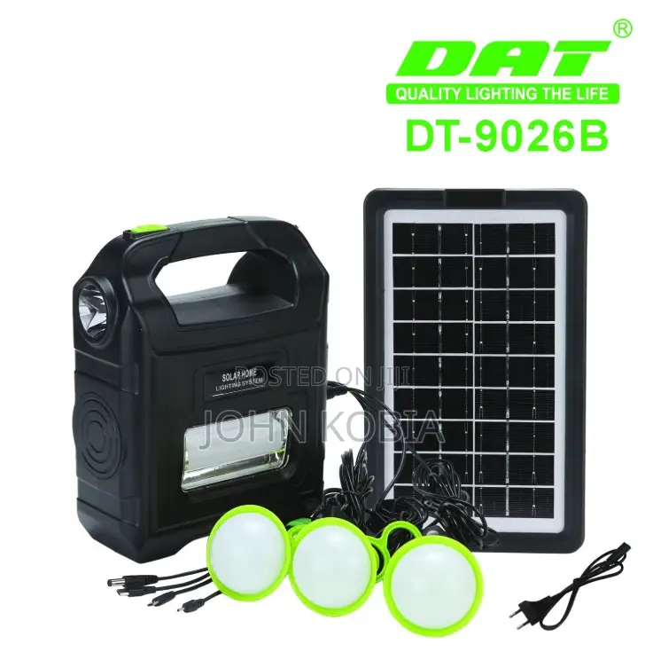 Dat Dt-9026b Solar Home Lighting System With Led Bulbs