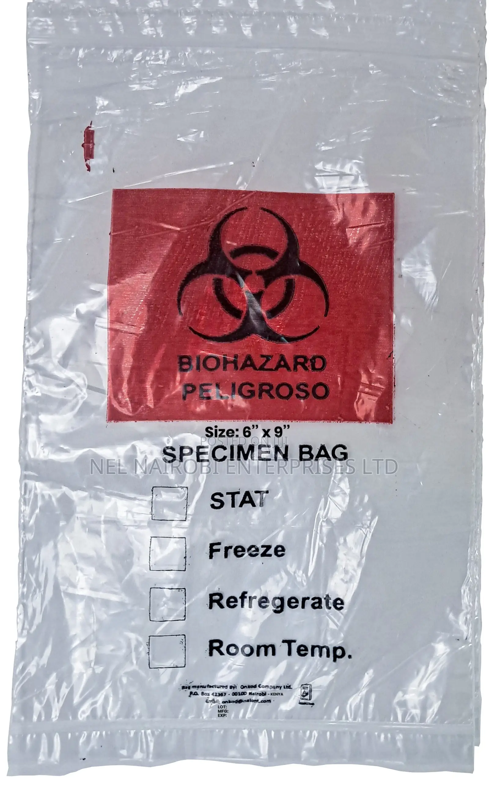 Biohazard Specimen Bag (Kangaroo Pocket)