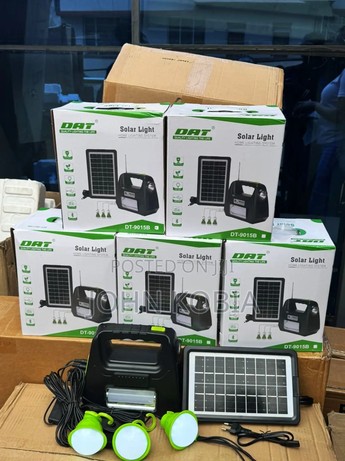 Dat Dt-9015b Solar Home Lighting System With 3 Led Bulbs