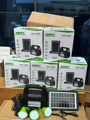 Dat Dt-9015b Solar Home Lighting System With 3 Led Bulbs