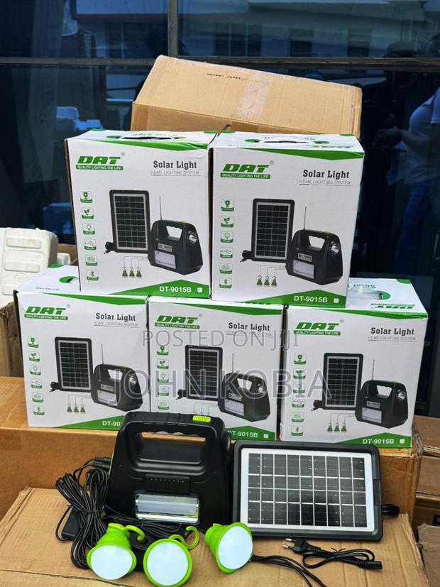 Dat Dt-9015b Solar Home Lighting System With 3 Led Bulbs