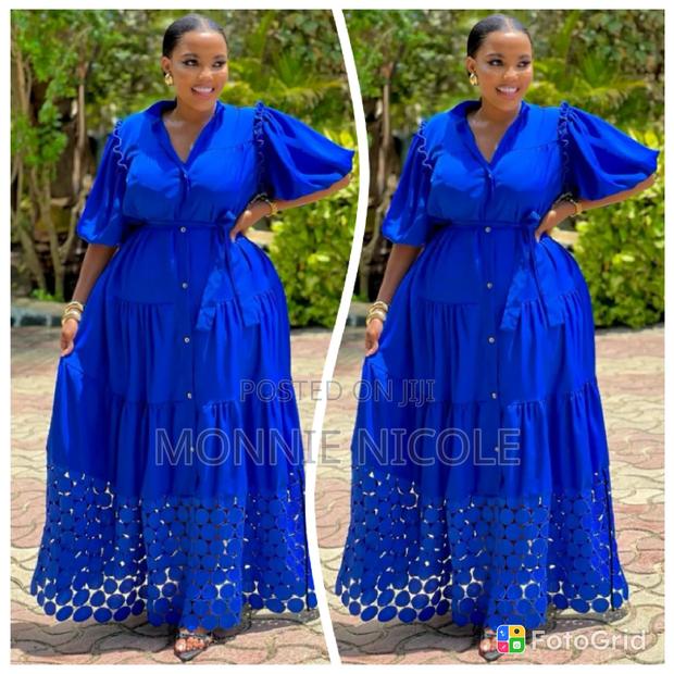 Elegant High Quality Royal Blue Maxi Dress - thumbnail 2
