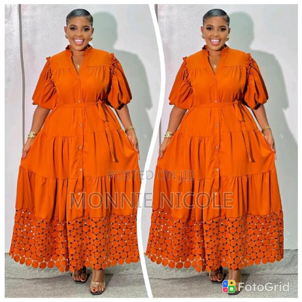 High Quality Classy Orange Dress - thumbnail 2