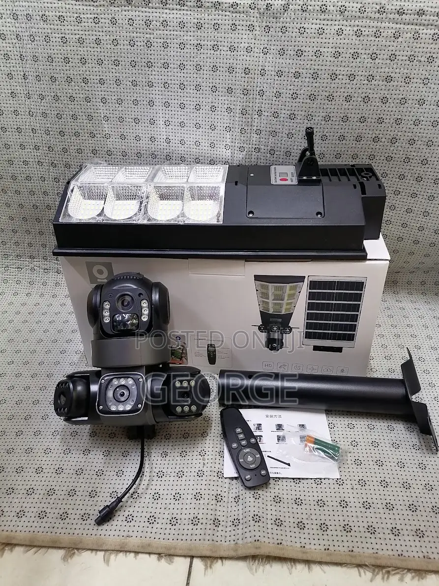 V380 Pro Solar Street Light PTZ Flood Light 4g Camera