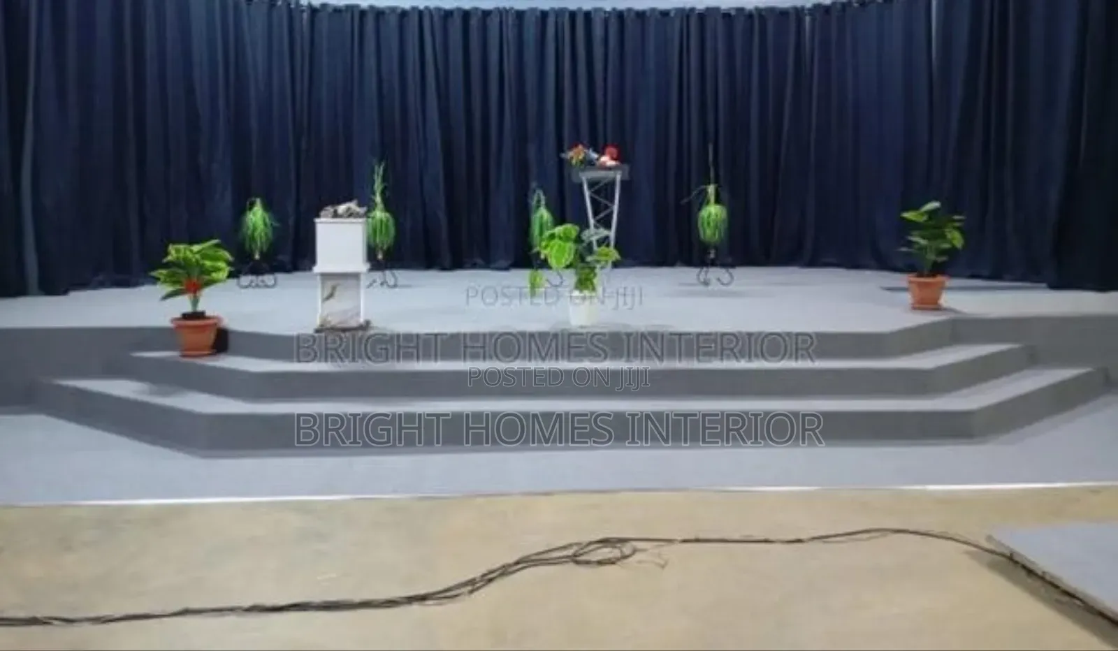 Light Grey Delta Carpet Installed in Church Pulpit
