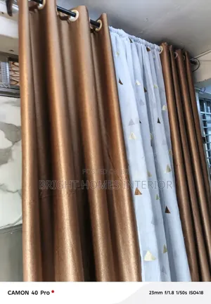 Beige Color/Brown Curtain Available and Matching Sheers
