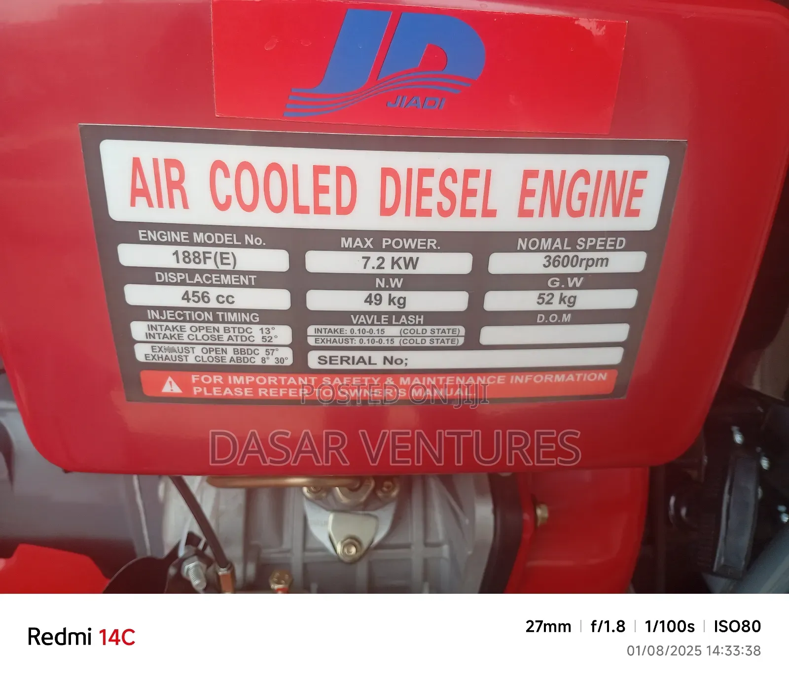 Power Tiller 14hp Jiad