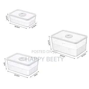 *Acrylic Transparent Fridge Organizer*
*Set of 3 PCS Kes