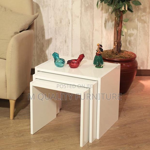 White 3 Sets of Nesting Tables