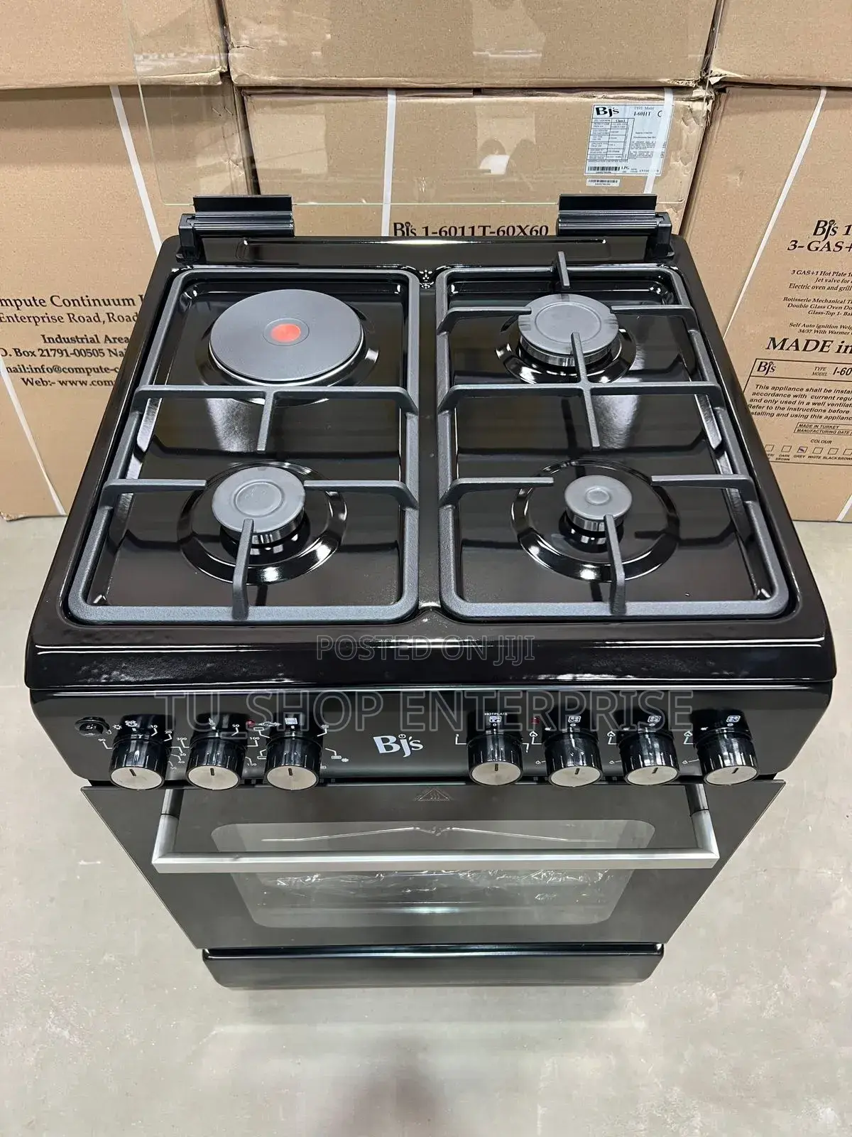Elegance Series Black/= Authentic 60x60 Freestanding Cooker